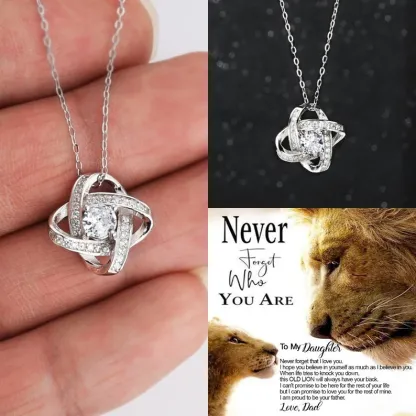 For Daughter- S925 Love Knot Necklace "Never forget that I love you"-Jessemade AU