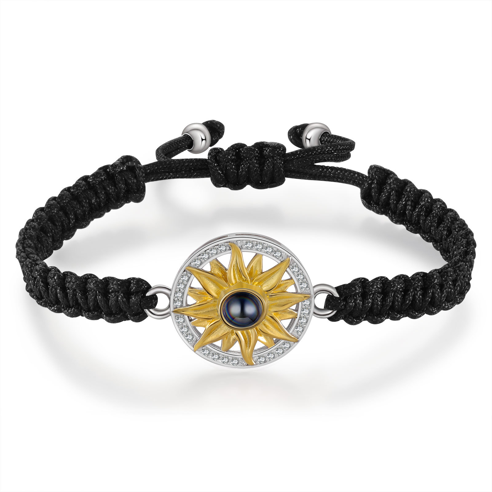 Personalised Projection Weave Bracelet Customised Black & White Photo Copywriting Bracelet Adjustable Bracelet Personalised Gift for Couples-Jessemade AU