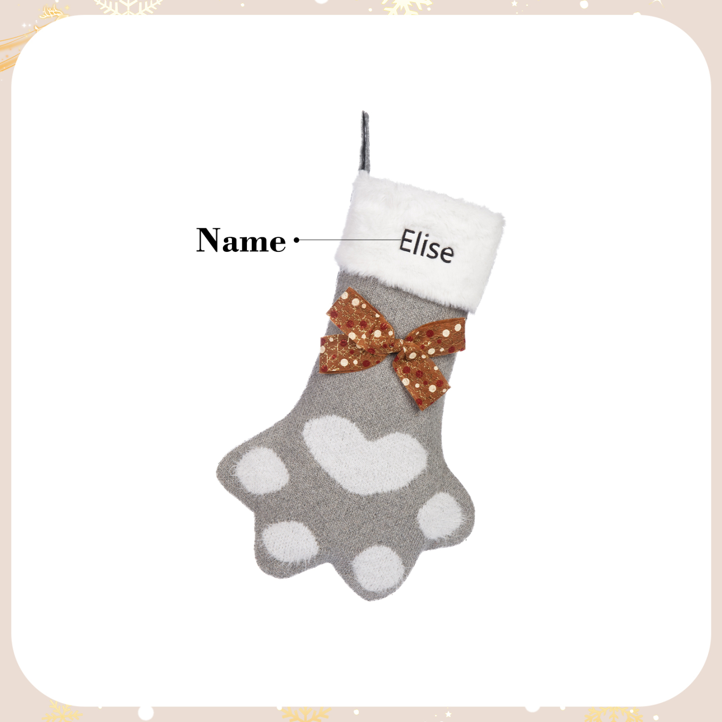 Personalised Christmas Stockings Gift Bag Customised 1 Name Christmas Sock Ornament Gift for Family Friends-Jessemade AU
