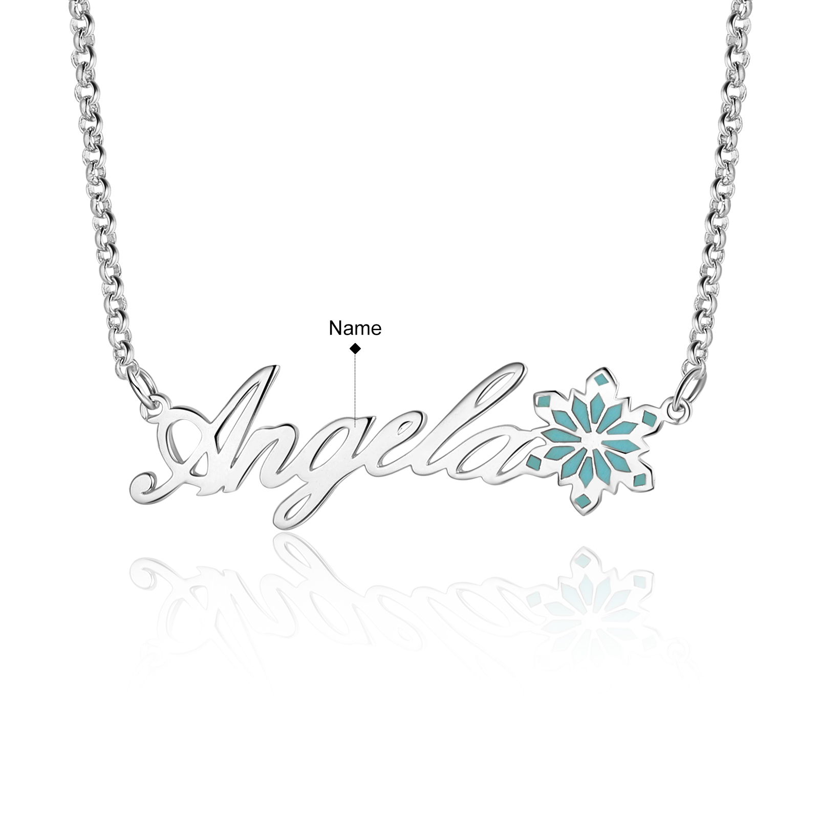 Personalised Snowflake Necklace Custom 1 Name Necklace Gift For Her-Jessemade AU