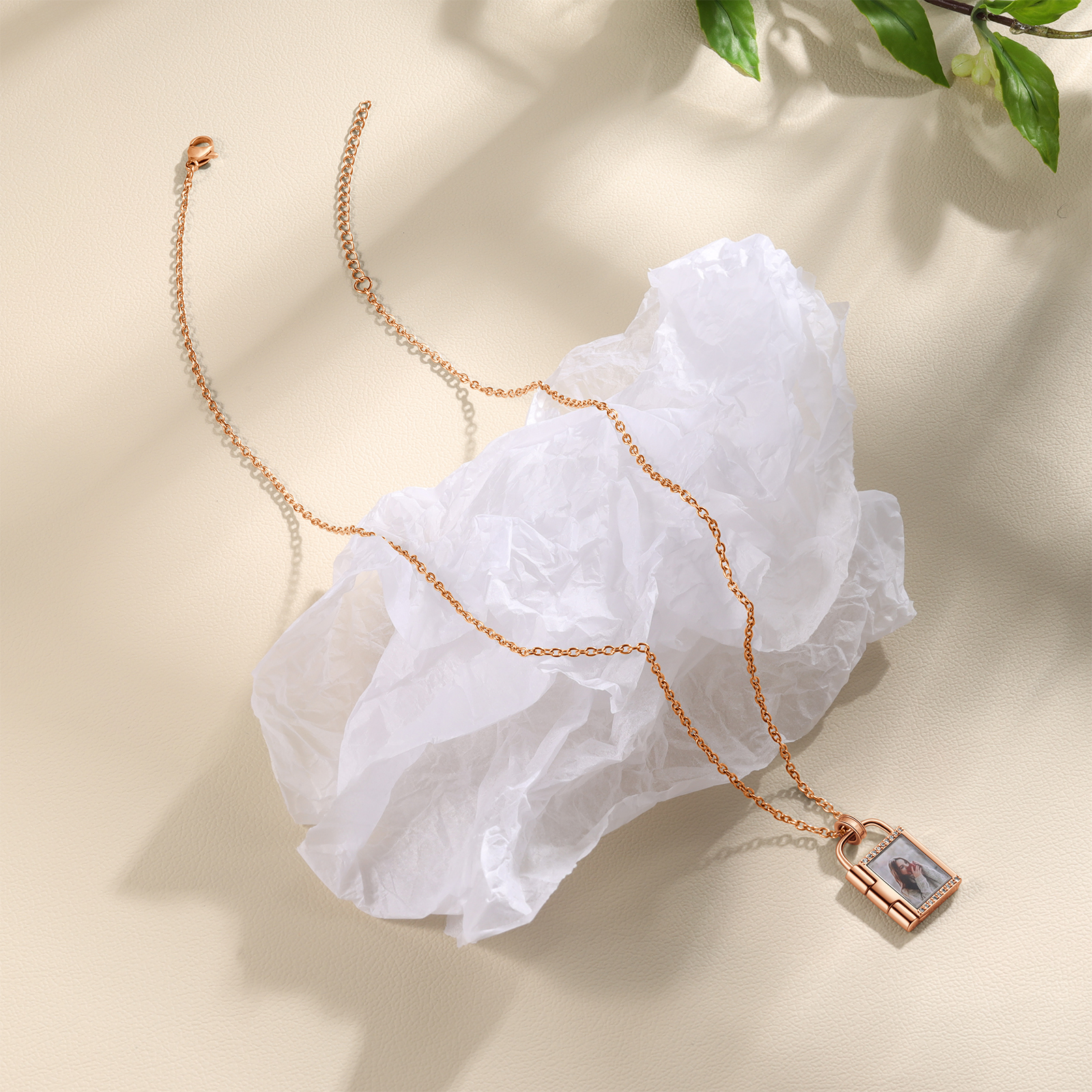 Personalised Padlock Necklace Customised Engrave Photo Love Lock Necklace Romantic Gifts-Jessemade AU