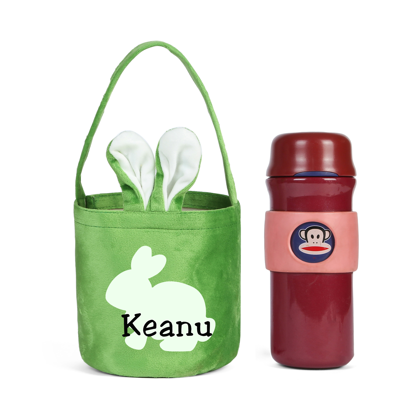 Personalised Bunny Tote Bag Customised with Name Bunny Basket Bucket Bag Easter Gifts-Jessemade AU