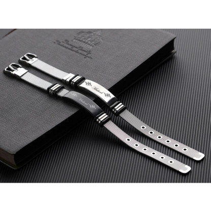 Personalised Men's Name Bracelet Custom Name Letter Watchband Initial ID Bar Bangle Gifts For him-Jessemade AU