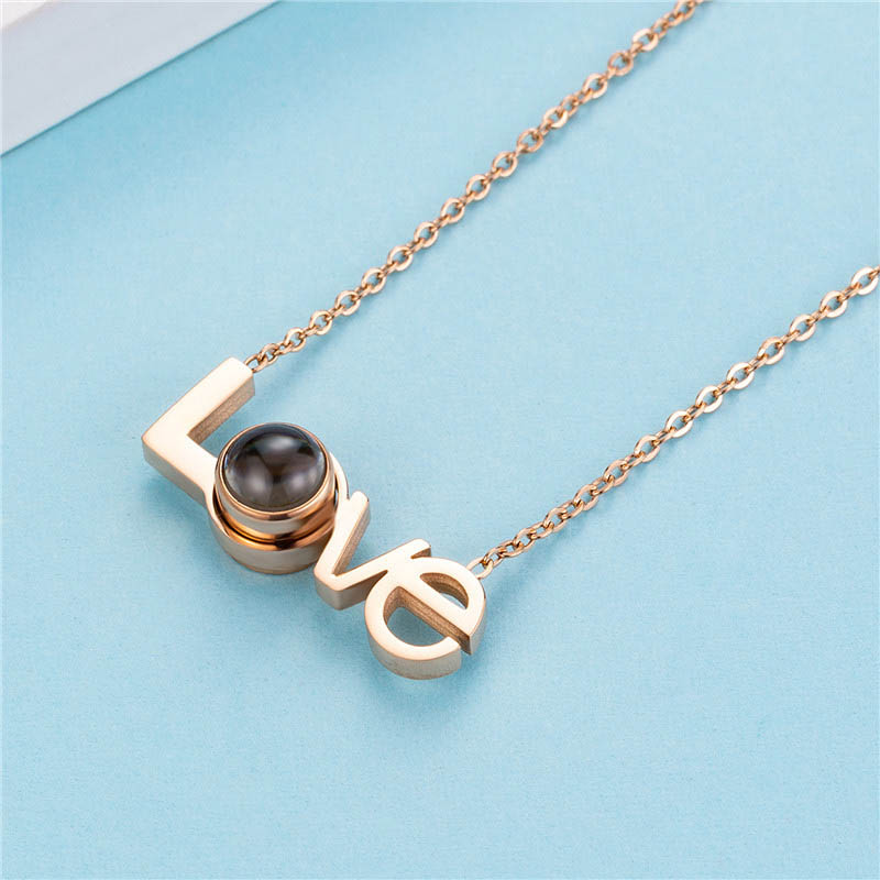 Personalised LOVE Projection Necklace Custom Photo Necklace Creative Gift for Her-Jessemade AU