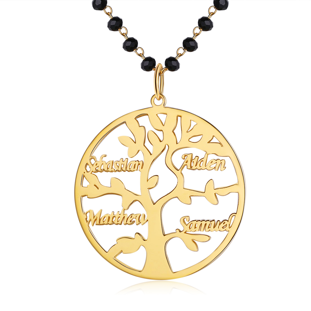 Personalised Family Tree Necklace Custom 4 Names Necklace Gift For Mother-Jessemade AU