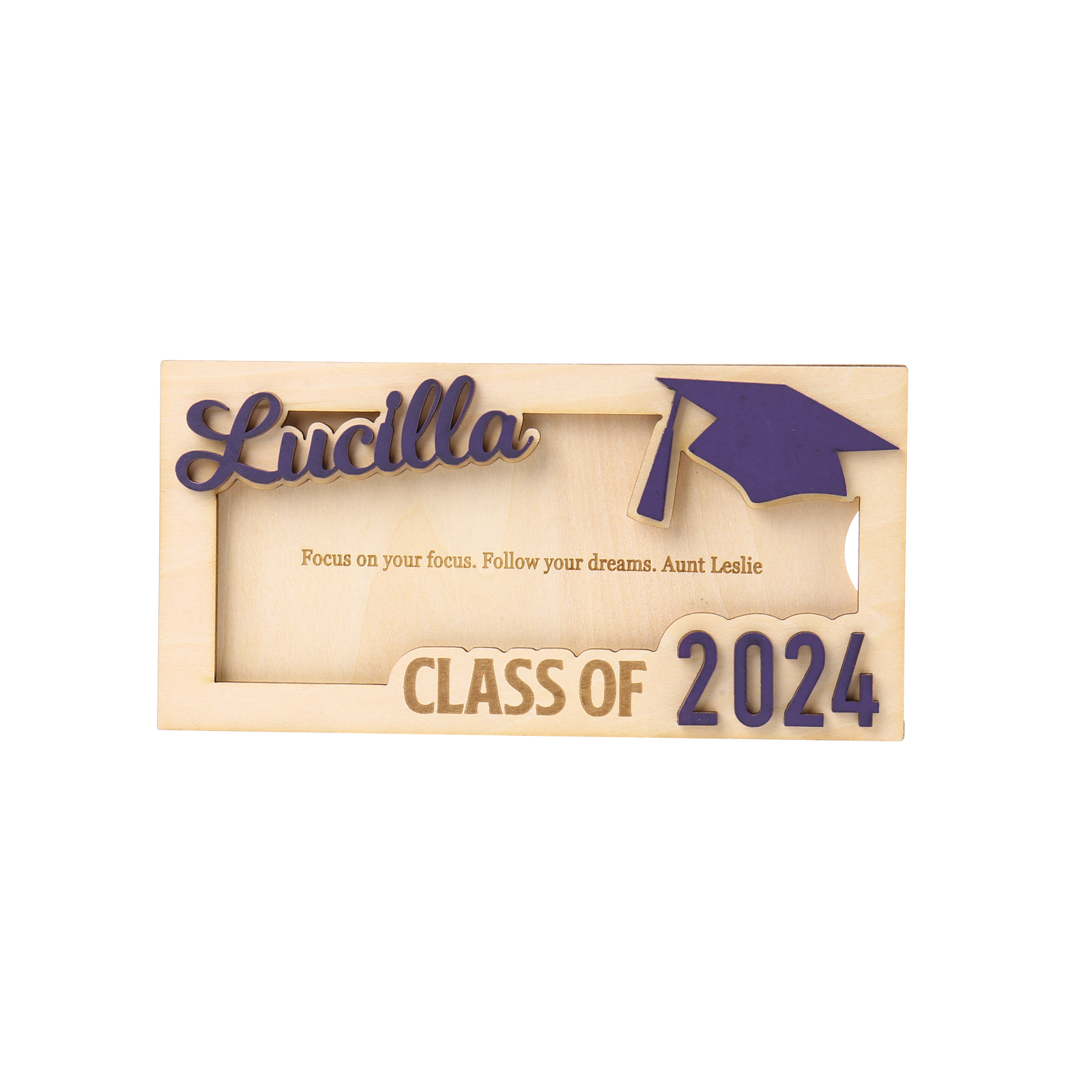 Class of 2024 Personalised Graduation Cash Clip Custom Name & Text Cash Box Creative Gifts for Her/Him-Jessemade AU