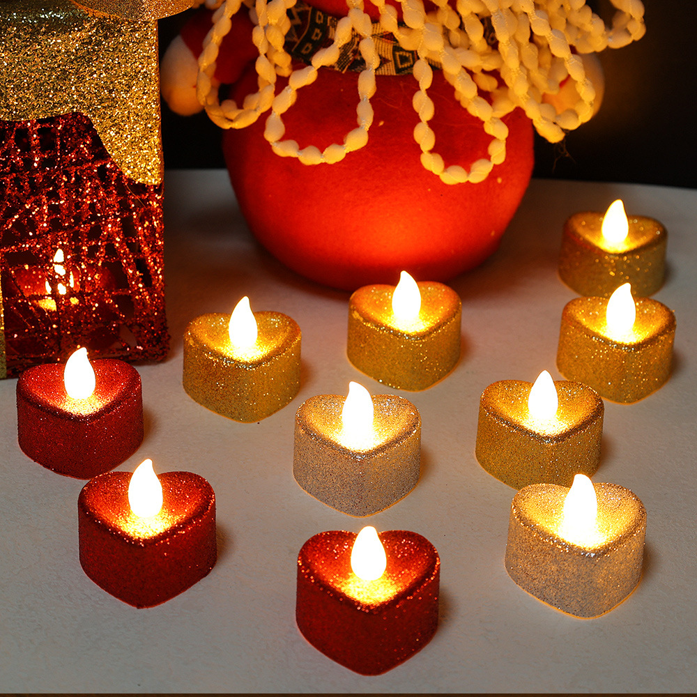 Electronic Candle Heart-Shaped Night Light LED Romantic Decorations-Jessemade AU
