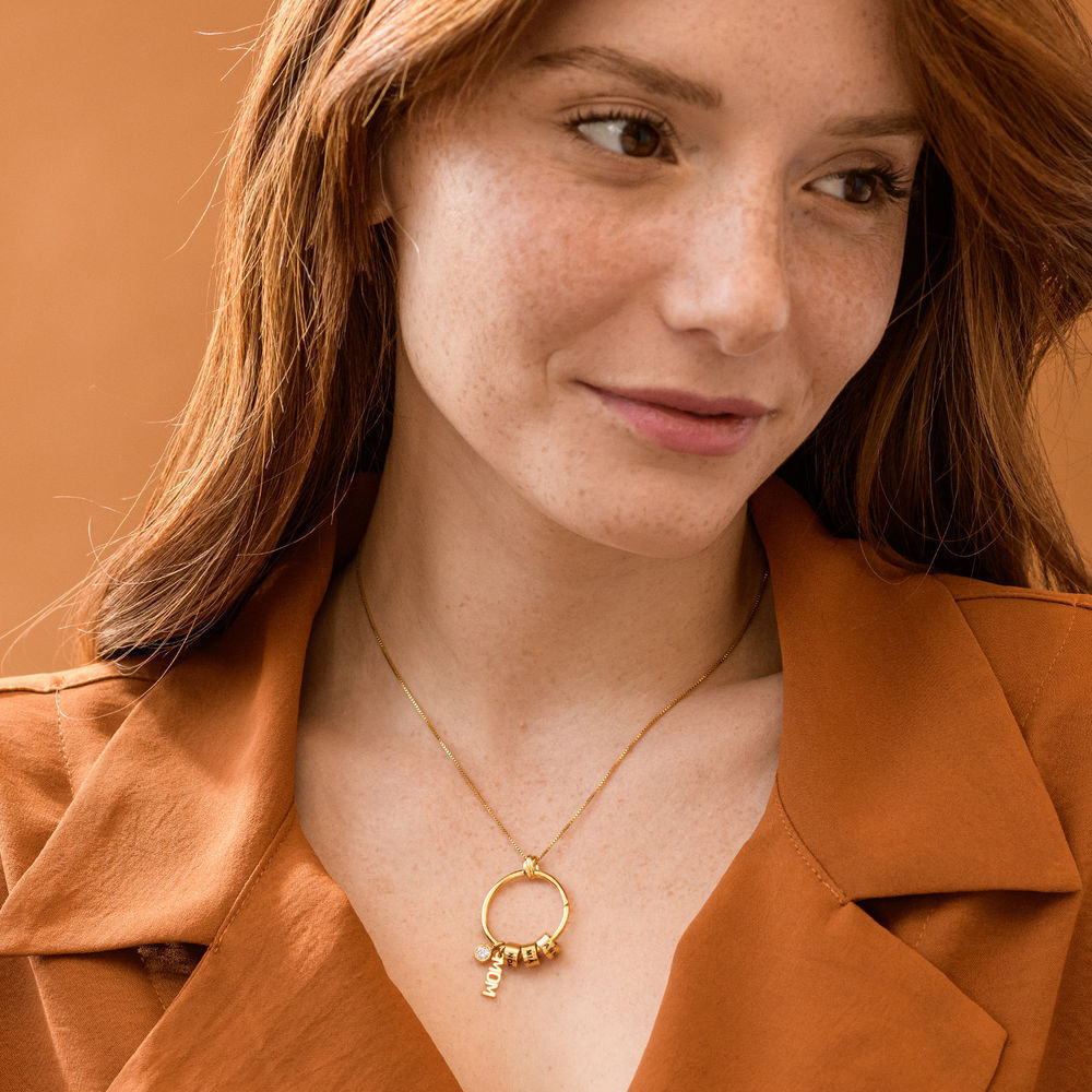 Personalised Round Necklace With Birthstones Custom 3 Names Necklace Gift For Mom-Jessemade AU