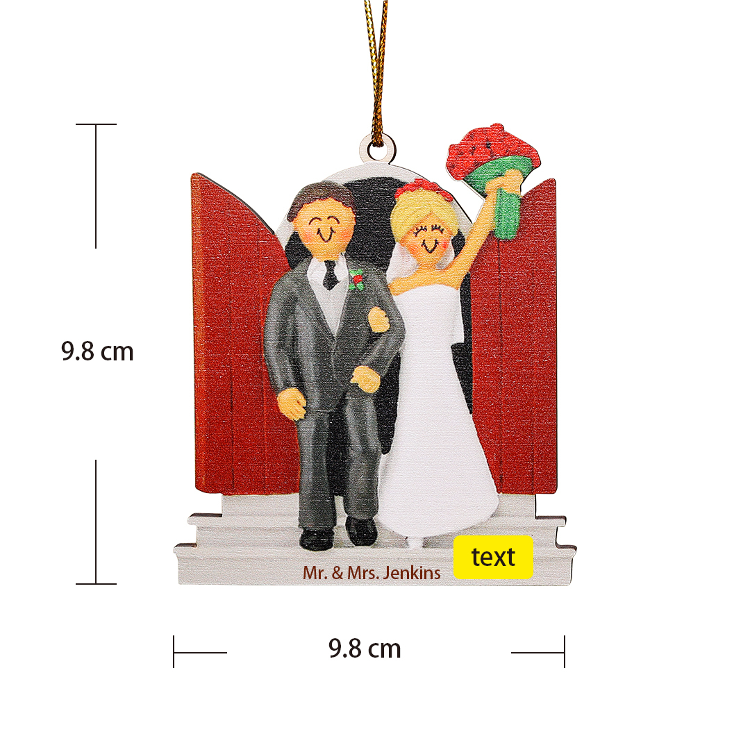 Personalised Newly-weds Christmas Ornaments Customised Text Wooden Hanging Ornament Gift for Couples-Jessemade AU