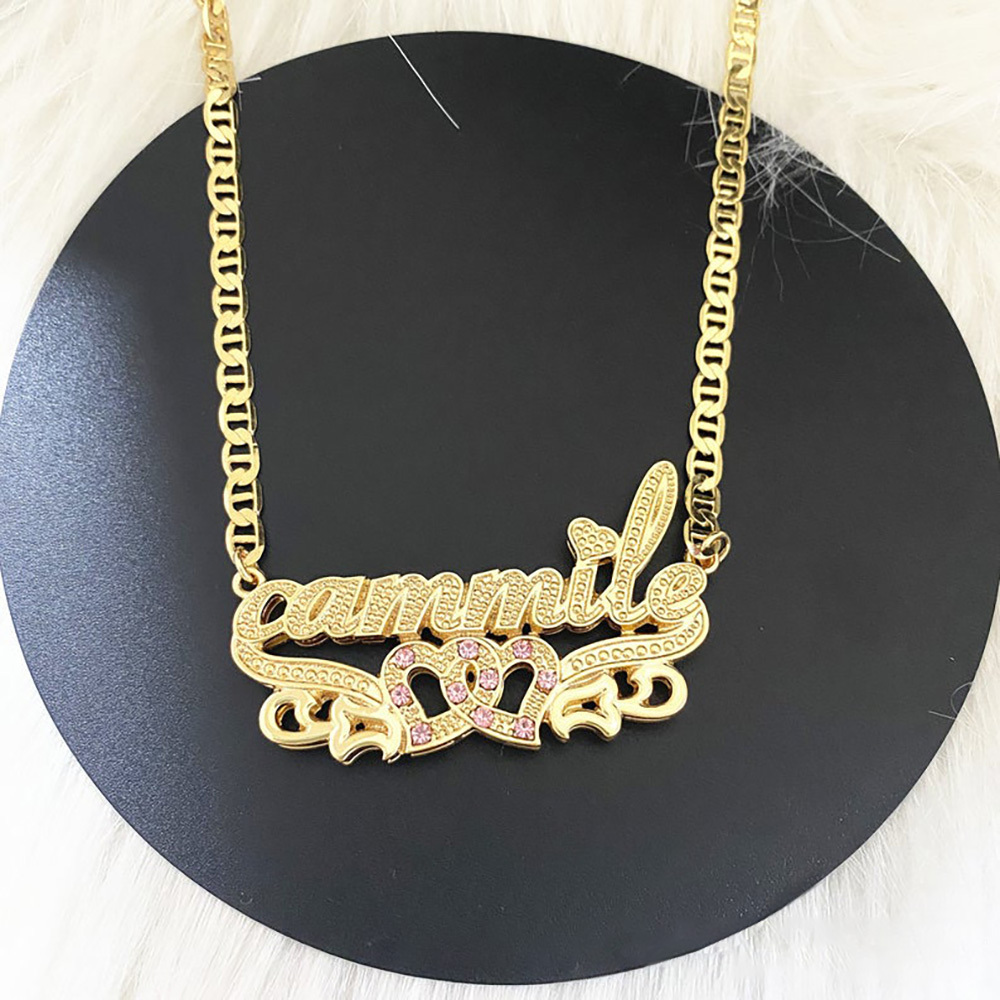 Personalised Heart Necklace Custom 1 Name Necklace Gift For Women-Jessemade AU