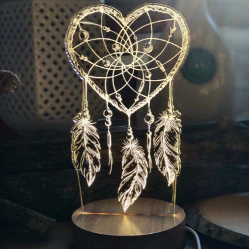 Personalised Dream Catcher Night Light Custom Name Gifts For Kids-Jessemade AU