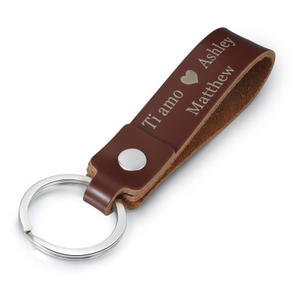Personalised Leather Keychain Customised with 2 Names & Text Keyring Couple Keychain Gift for Him/her-Jessemade AU