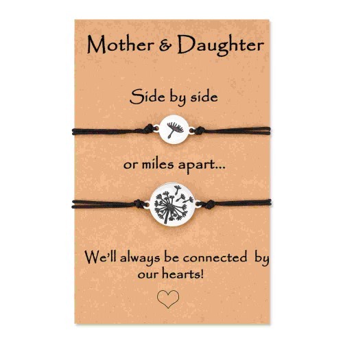 Dandelion Adjustable String Bracelets Mother and Daughter Bracelets Back To School Gift  for Her-Jessemade AU