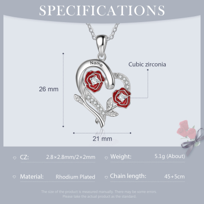 Personalised June Birthflower Necklace With Birthstones Custom 1 Name Necklace For Her-Jessemade AU