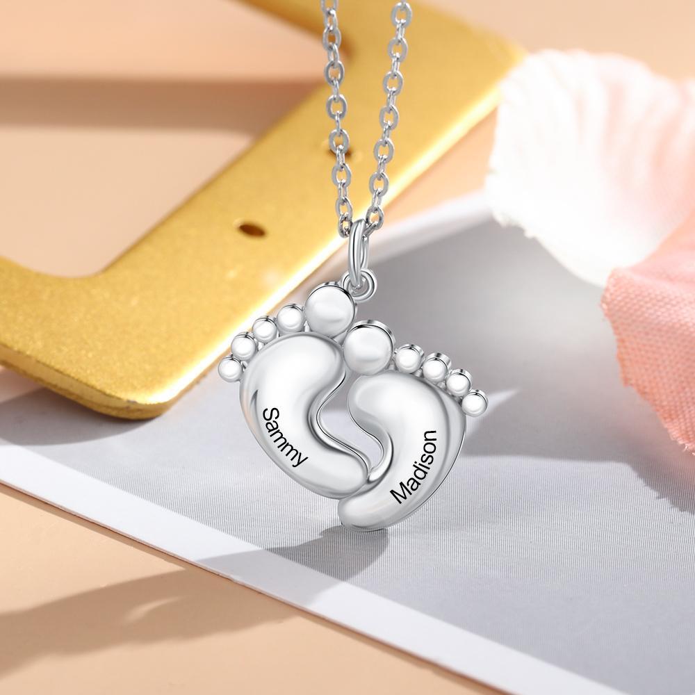 Baby Feet Personalised Infinity Necklace-Jessemade AU