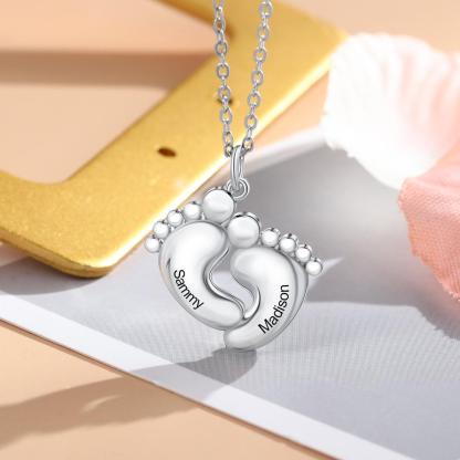 Baby Feet Personalised Infinity Necklace-Jessemade AU