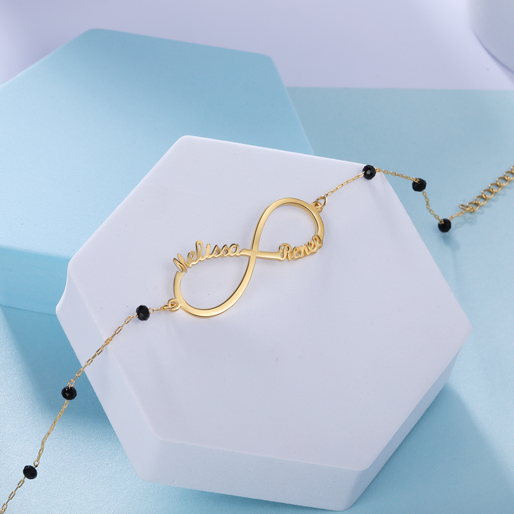 Personalised Infinity Bracelet Custom 2 Names Bracelet Gift For Women-Jessemade AU