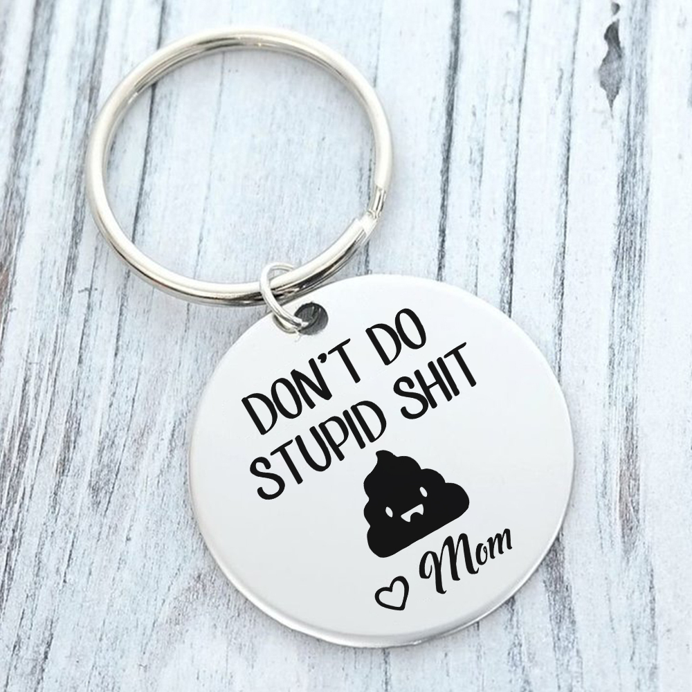Don't Do Stupid Funny Keychain Custom Text Keyring Personalised Gift For Kids-Jessemade AU