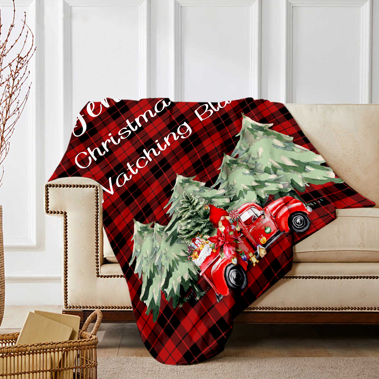 Personalised Christmas Movie Blanket Custom Name Blanket Christmas Gift for Family Friends - Christmas Movie Watching Blanket-Jessemade AU