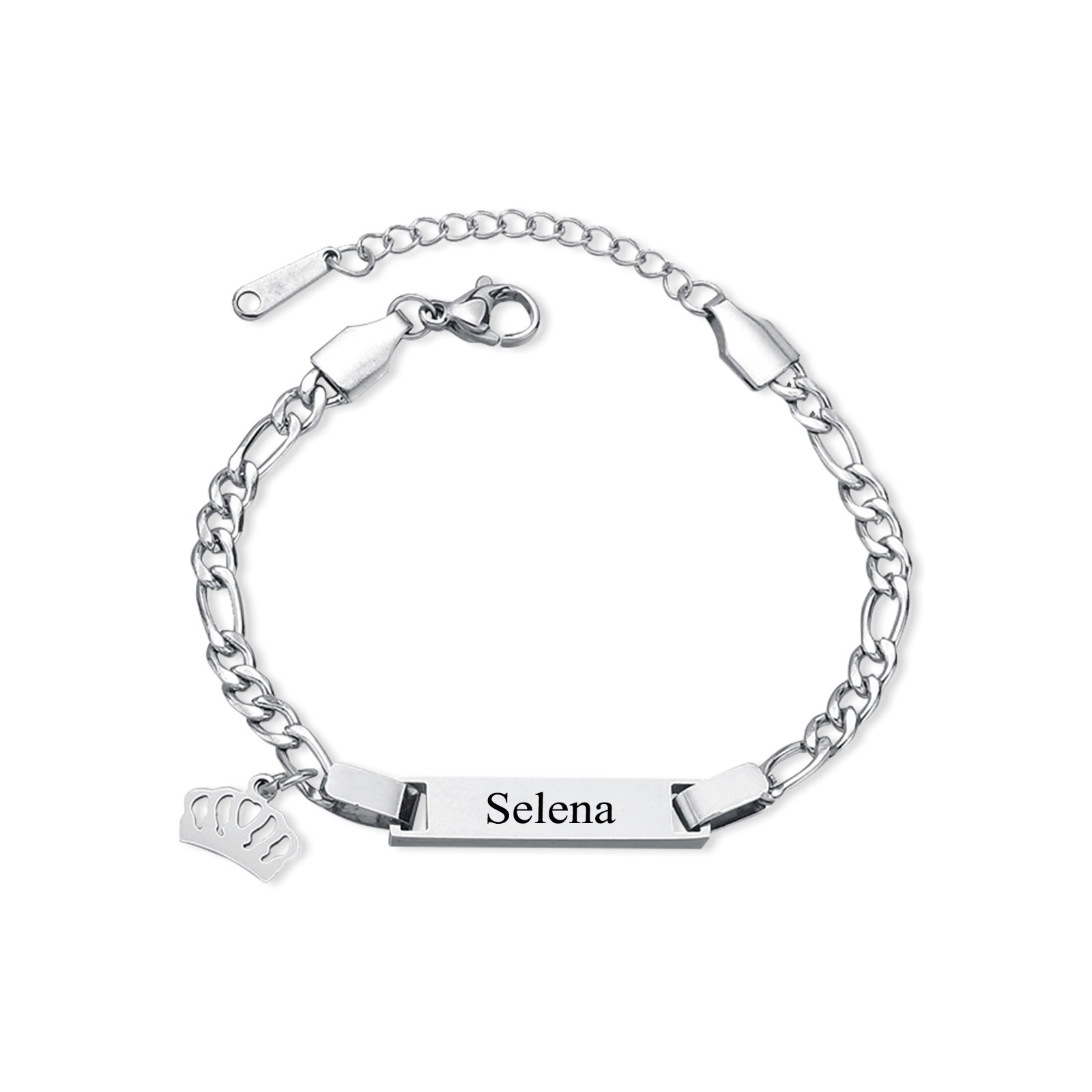 Custom Name Bracelet Personalised Crown Bracelet Cuban Chain Bracelet Love Gifts-Jessemade AU