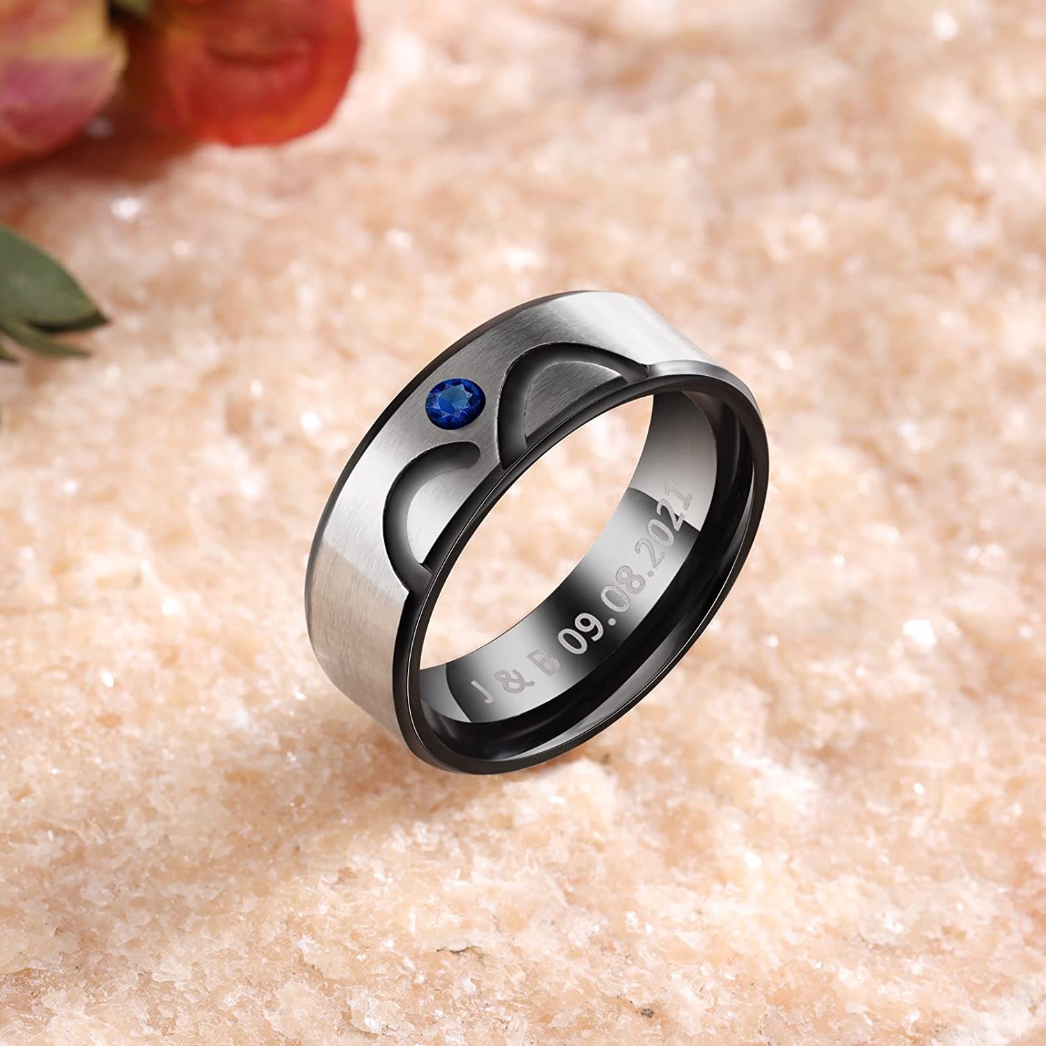 Customised Couple Ring Engrave Love Message Matching Rings Gift for Couple Friends BBF-Jessemade AU