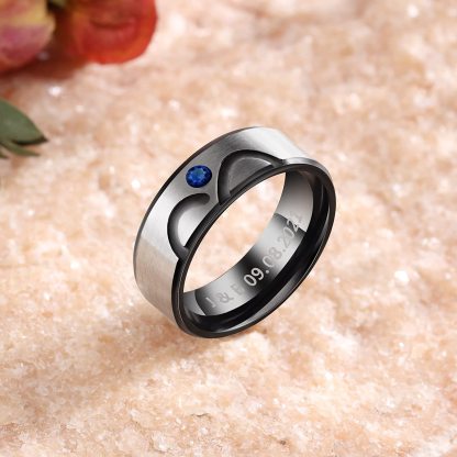 Customised Couple Ring Engrave Love Message Matching Rings Gift for Couple Friends BBF-Jessemade AU