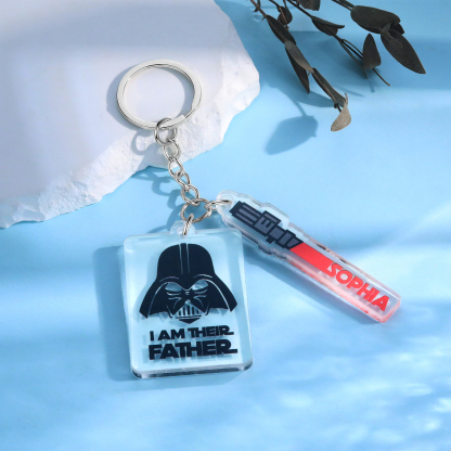 1 Name - Personalised Text & Name Acrylic Keychain Star Wars Gifts for Father/Grandpa-Jessemade AU