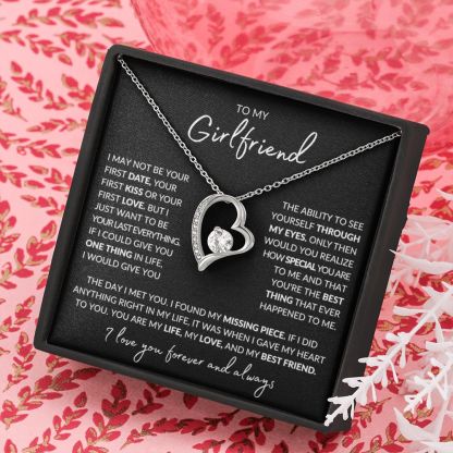 To My Girlfriend Necklace Heart Pendant Necklace Valentine's Day Gift for Her - I Love You Forever and Always-Jessemade AU