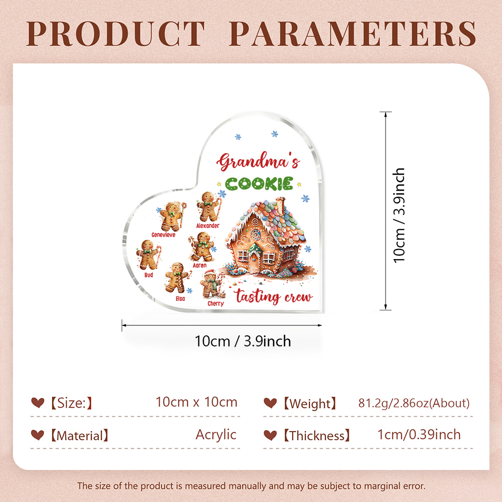 Acrylic Heart Keepsake Customised 7 Names Christmas Decor Personalised Gifts for Grandma Mum-Jessemade AU