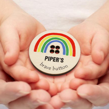 Children Rainbow Brave Buttons Custom A Name Back to School Gifts for Kids-Jessemade AU