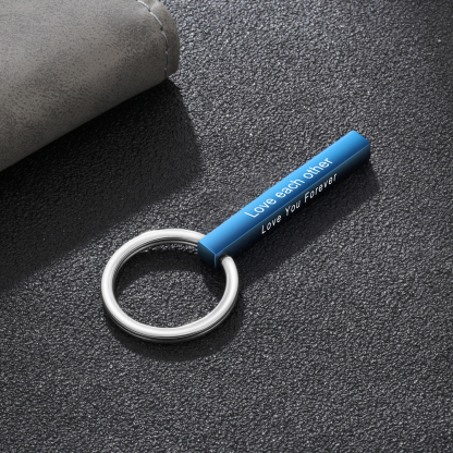 Personalised Stainless Steel Keychain Customised 4 Texts Keyring Gift for Him/Her-Jessemade AU