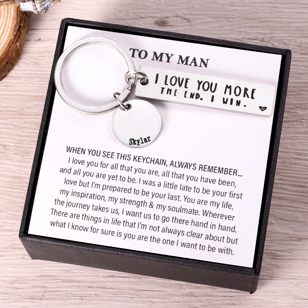 I Love You More The End I Win Keychain Personalised Name Gifts for Couple-Jessemade AU