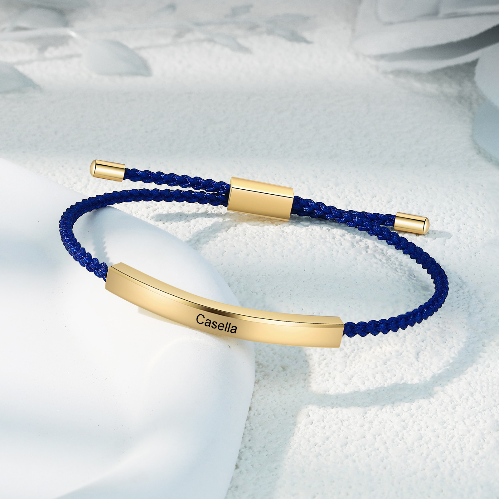 Personalised Braided Rope Bracelet Custom Name & Text Bar Bracelet for Her/Him-Jessemade AU