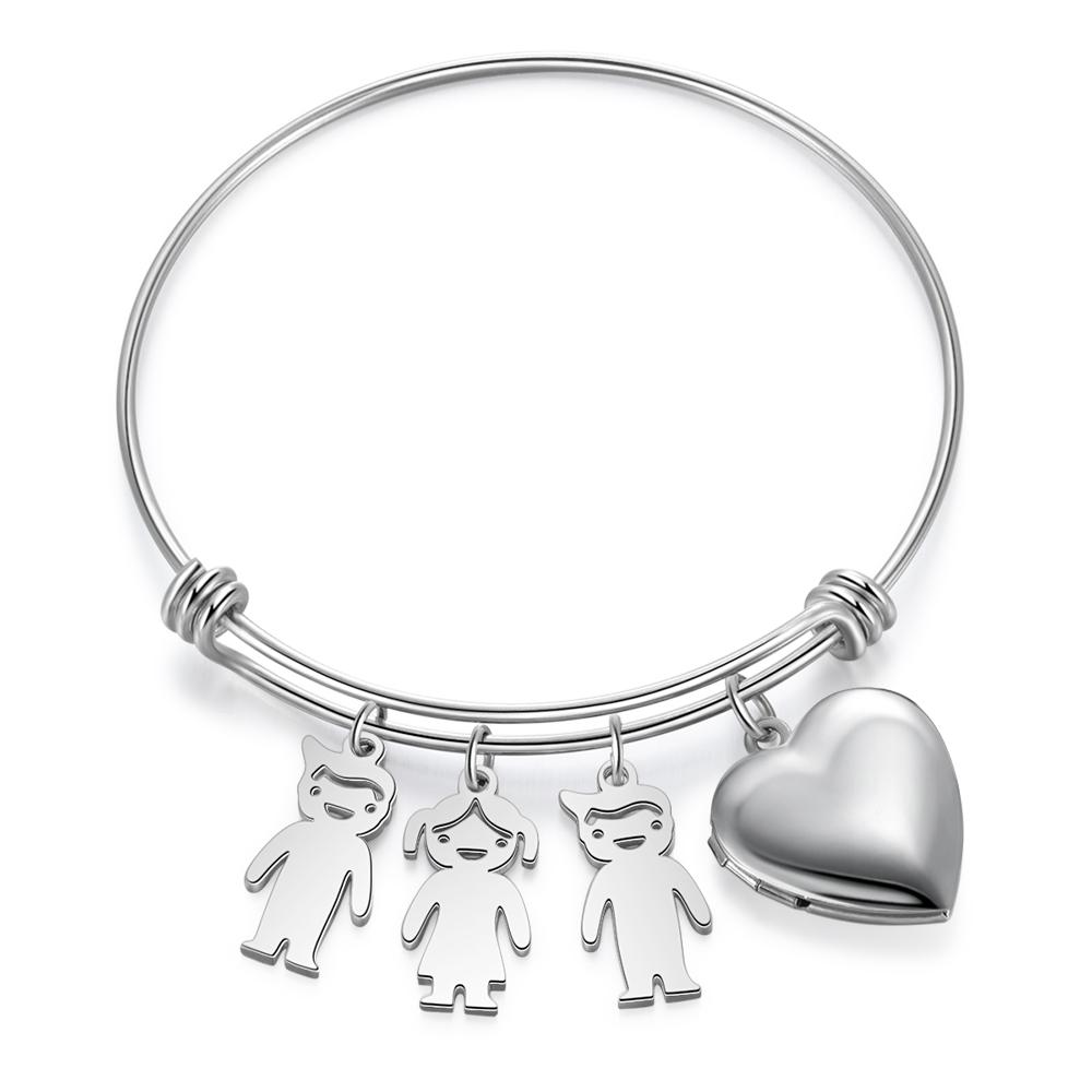 Personalised Heart Photo Locket Bracelet Custom Photo Bracelet Gifts For Mother-Jessemade AU