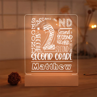 Personalised Night Light Custom Name and Year LED Lamp Night Light Birthday Gifts For Kids-Jessemade AU