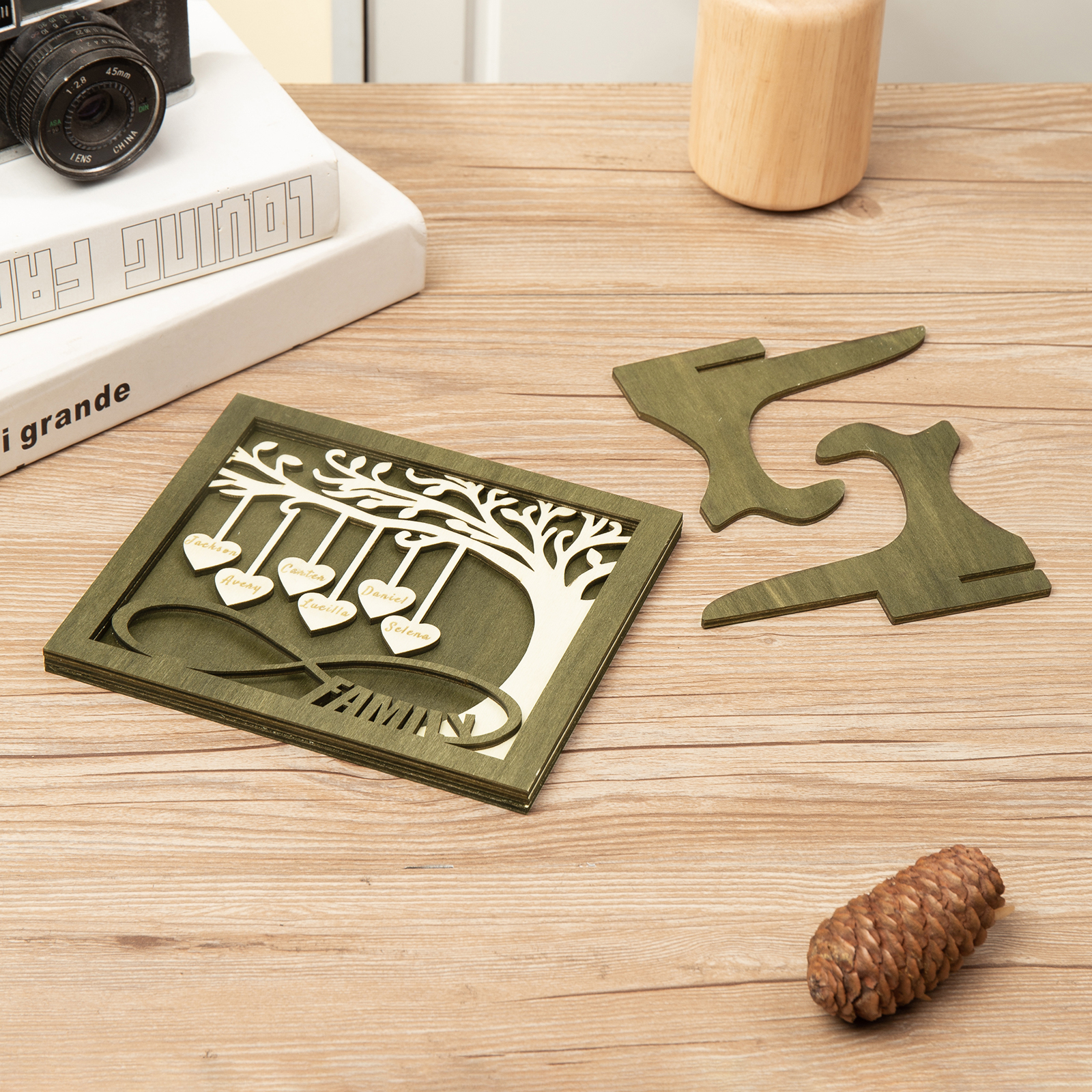 Custom Family Tree Sign with 6 Names Wooden Keepsake Gifts-Jessemade AU