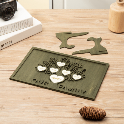 Family Tree Wood Frame Personalised Family Tree Sign Custom 6 Names Plaque-Jessemade AU