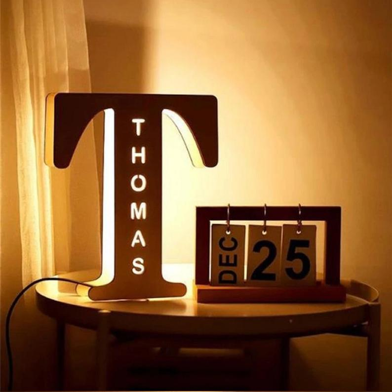 Letter Wooden Personalised Night Lights Best Gift For Family-Jessemade AU