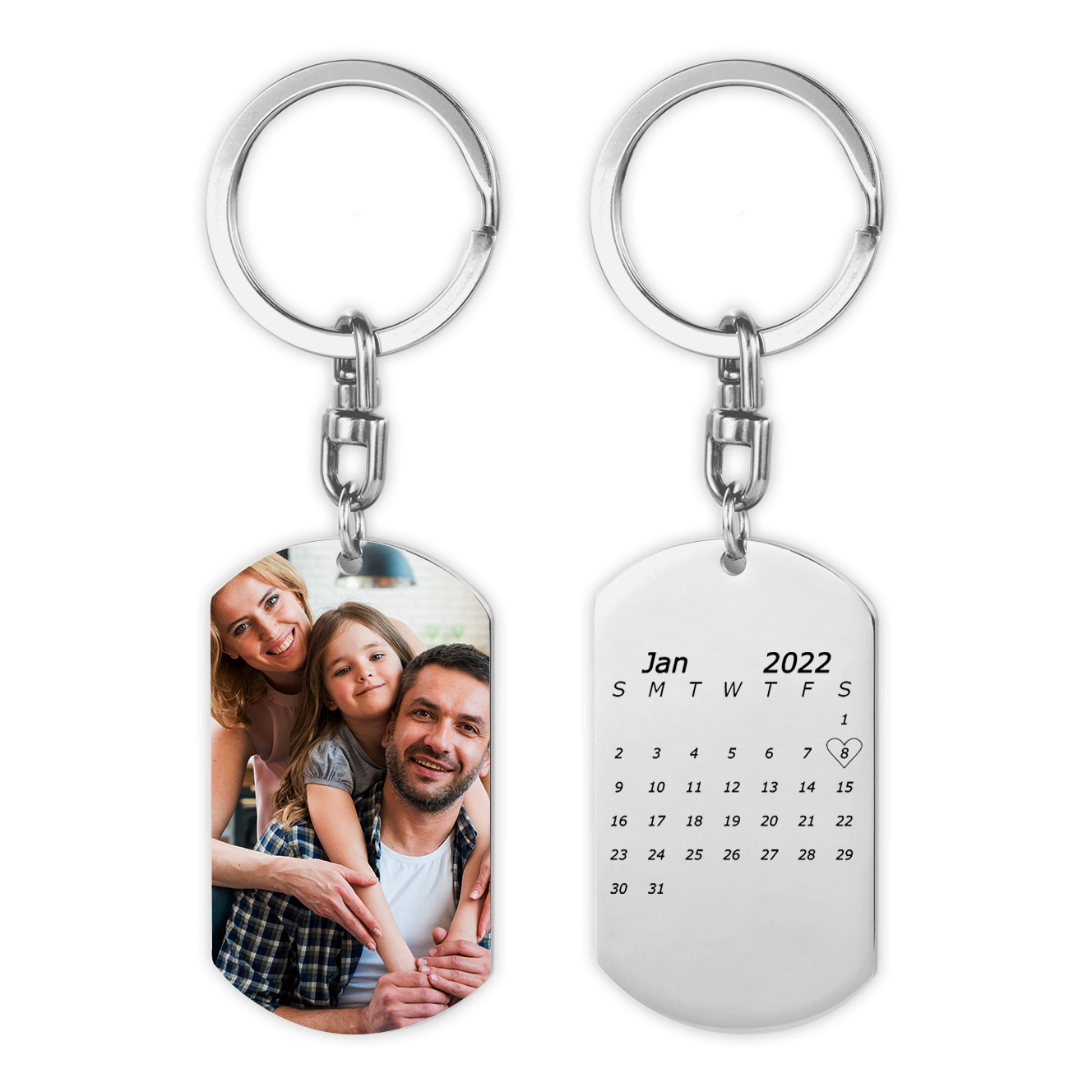 Personalised Photo Keychain with Engraving 1 Special Date Keyring Gifts for Love One-Jessemade AU