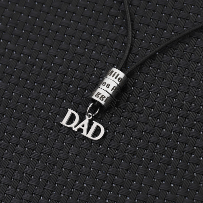 Dad Necklace Personalised Men's Necklace with Beads Engraved 3 Names Gifts For Father-Jessemade AU