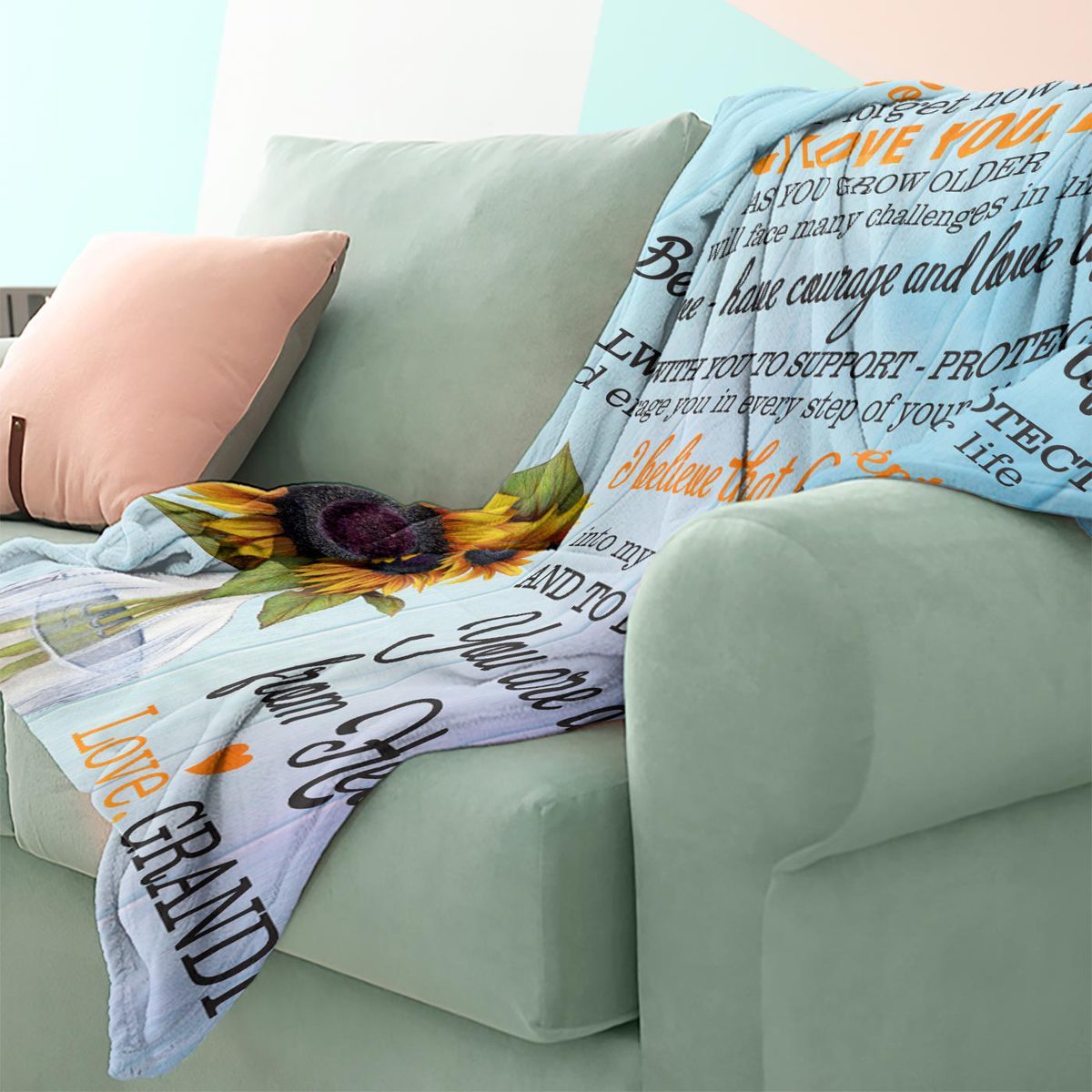 Grandpa To Granddaughter, Never Forget How Much I Love You, Flannel Blanket-Jessemade AU