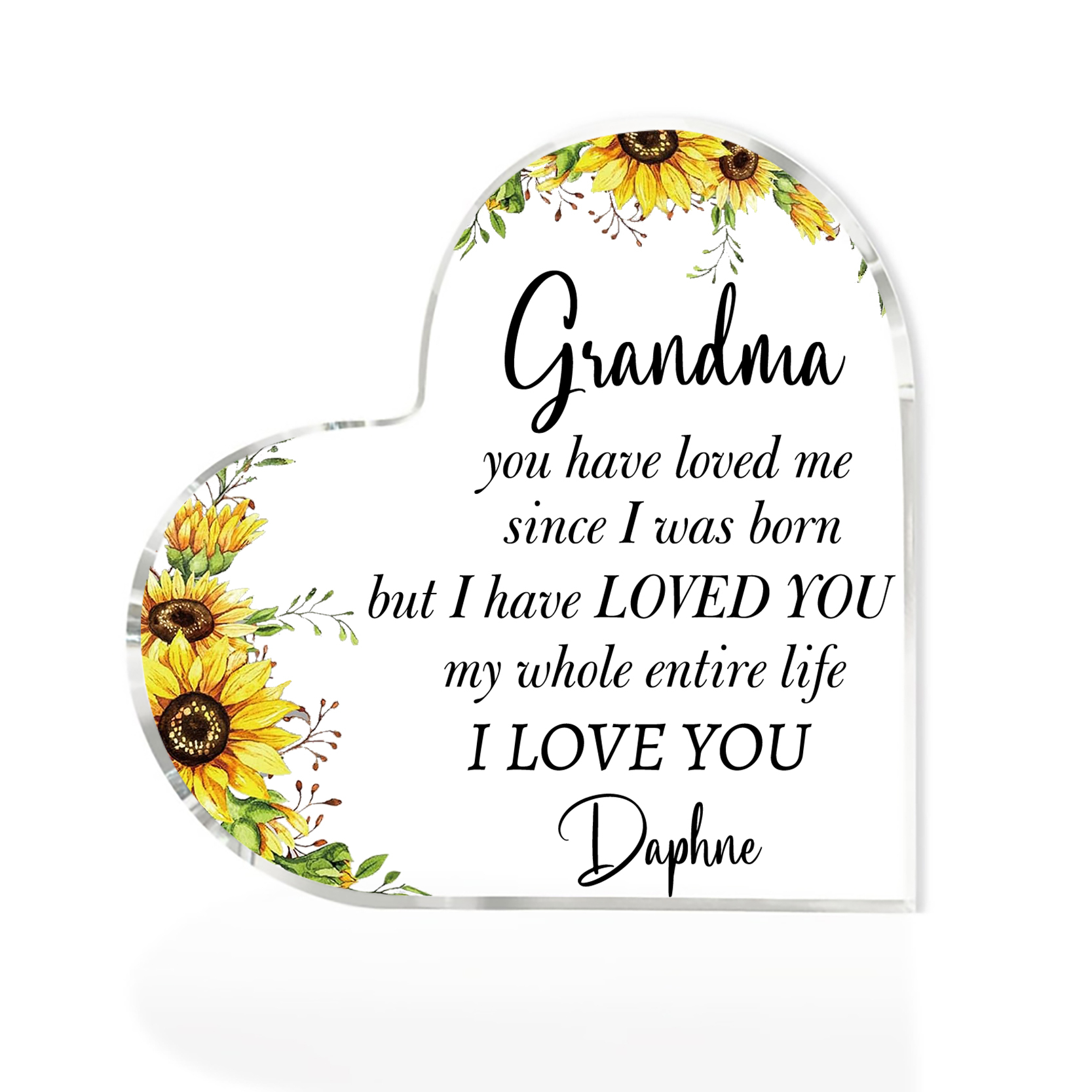 Personalised Acrylic Heart Keepsake Engrave 1 Name Heart Ornament Special Gift for Grandma-Jessemade AU