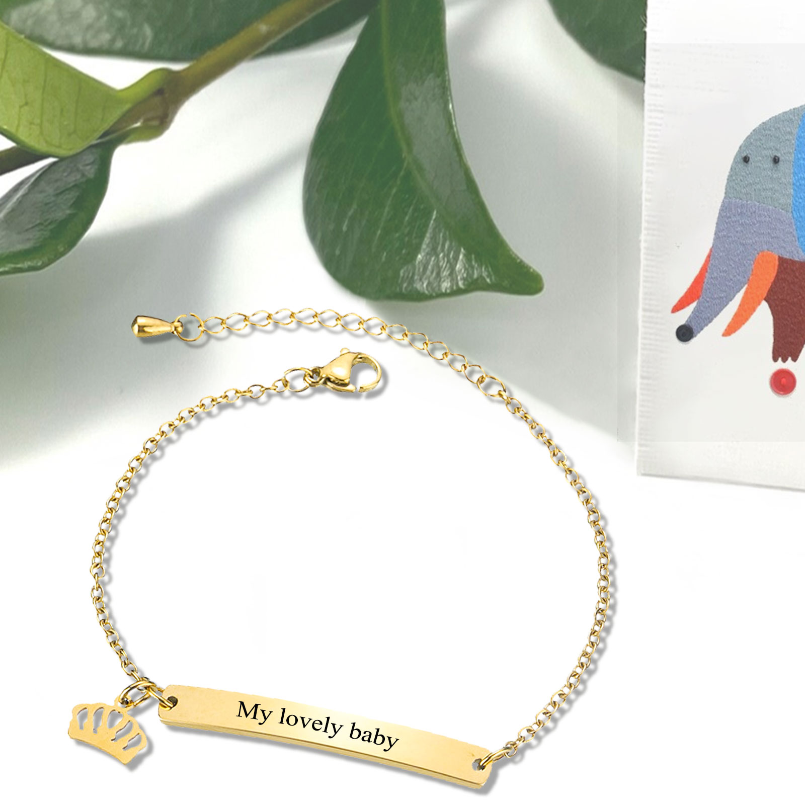 Custom 1 Name Bracelet Personalised Crown Bracelet Love Gifts For Her-Jessemade AU