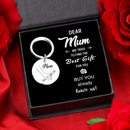 2 Names - Personalised Text Keychain Holding Hands Keychain Mother's Day Gifts For Grandma/Mother-Jessemade AU