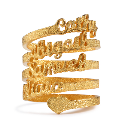 Personalised Family Name Ring Custom 4 Names Gifts For Women-Jessemade AU