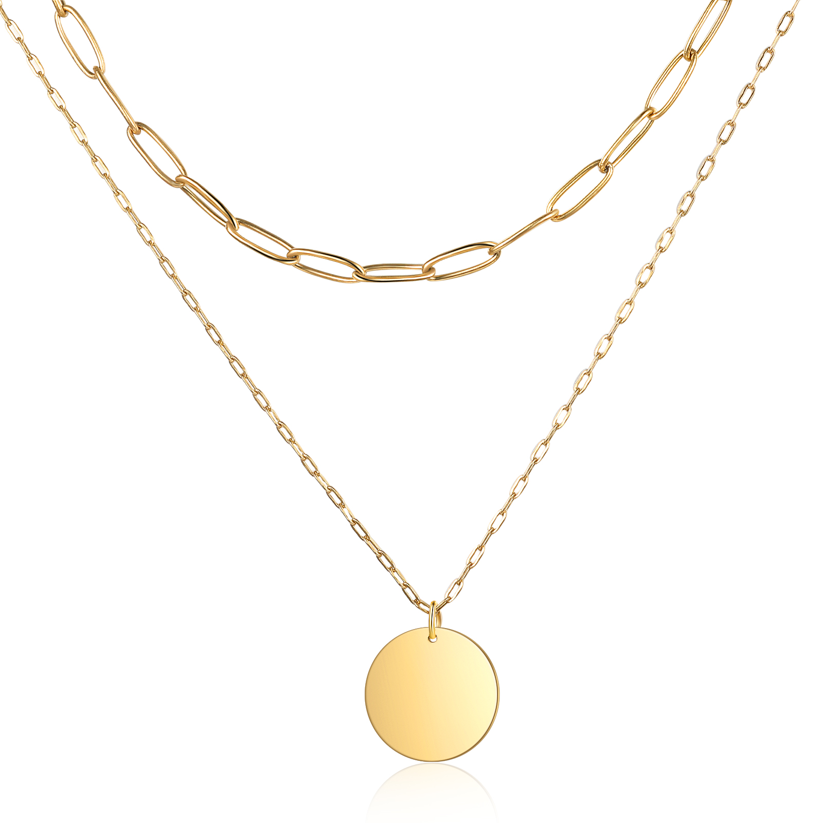 Personalised Double Necklace With 2 Birthflowers Engraved Name Gift For Her-Jessemade AU