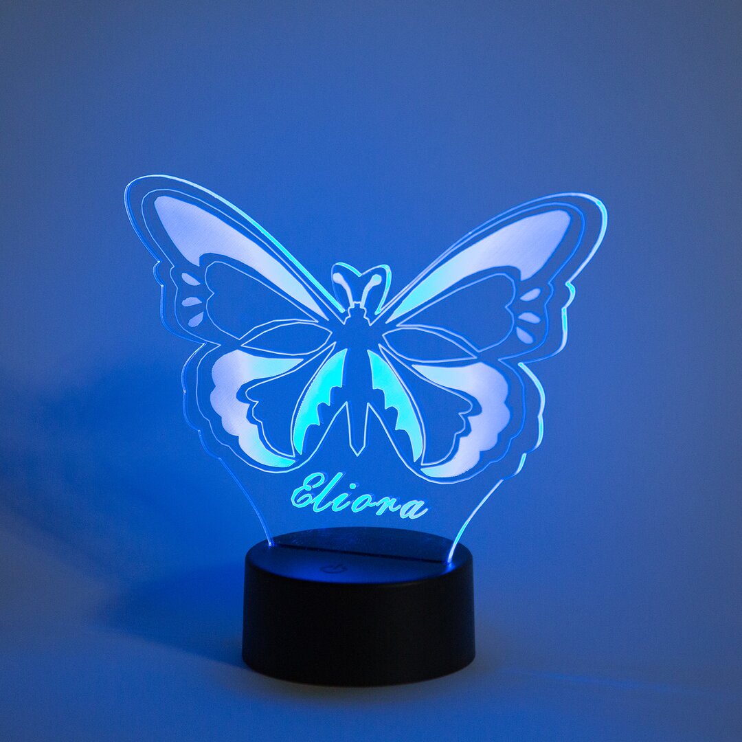Engraved 1 Names Butterfly Night Light 7 colour Discoloured Lamp Custom Name Home Decoration Gifts-Jessemade AU