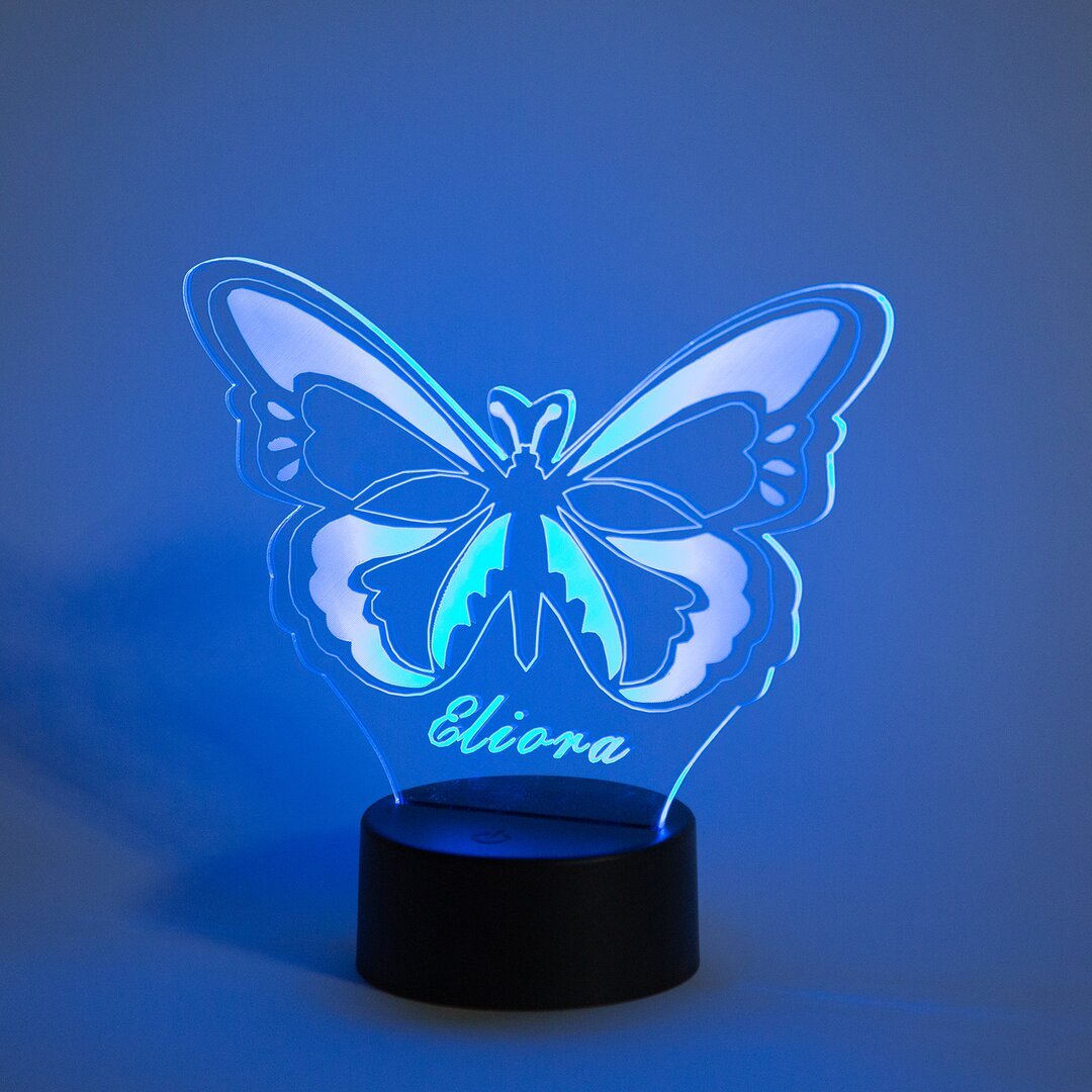 Engraved 1 Names Butterfly Night Light 7 colour Discoloured Lamp Custom Name Home Decoration Gifts-Jessemade AU