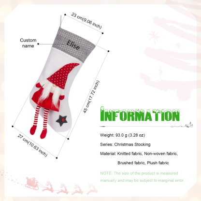 Custom 1 Name Christmas Stocking Ornament Christmas Gift Bags Santa Claus Stocking Gifts for Family Friends-Jessemade AU