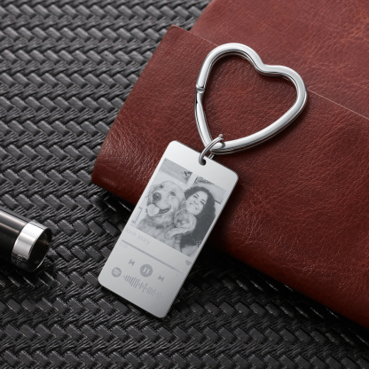 Personalised Rectangular Pendant Spotify Code Keychain-Both side can be customised-Jessemade AU